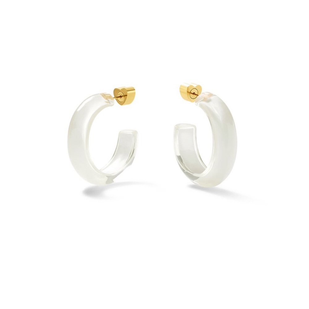 Alison Lou Small Jelly Hoops- White